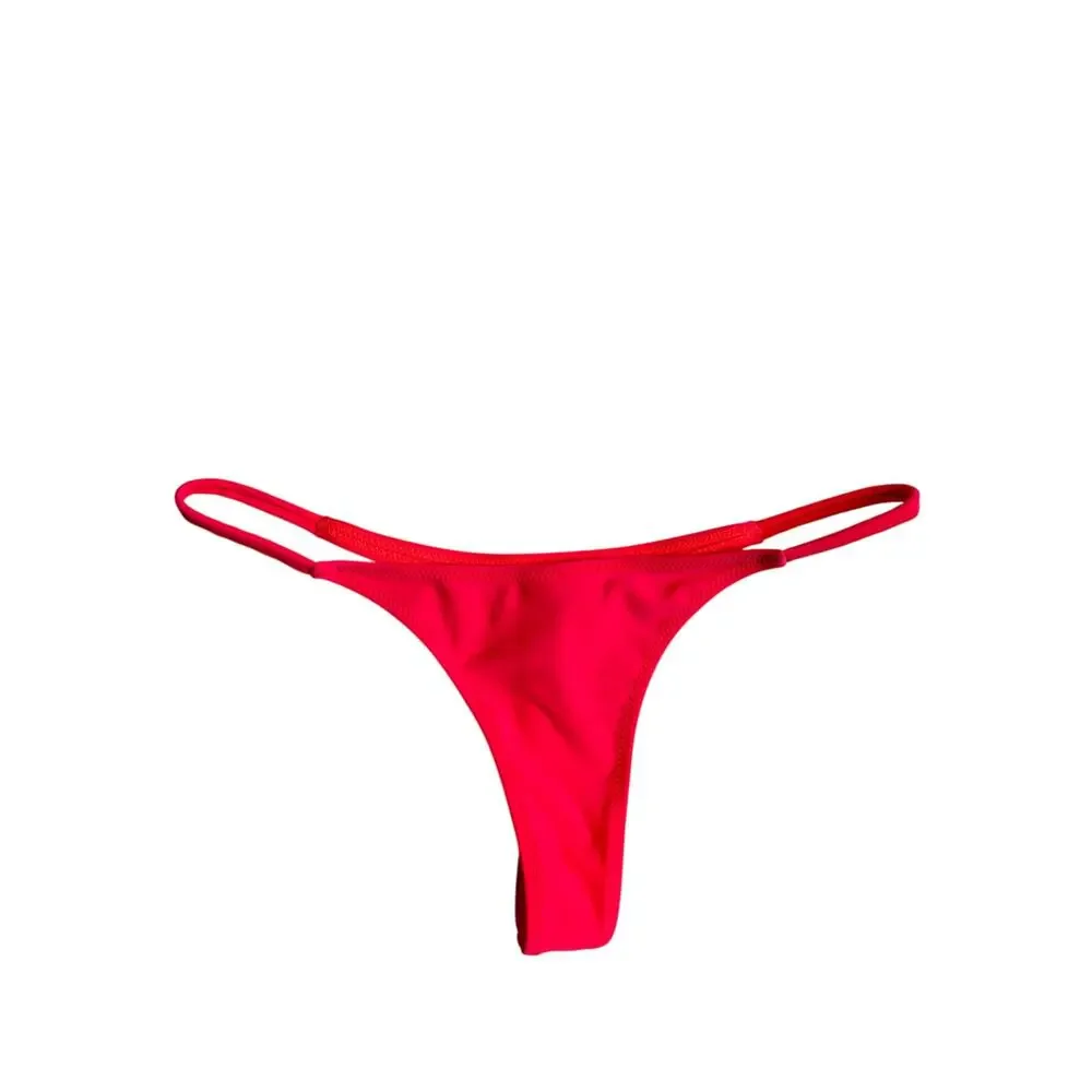 White Fox Thong Bikini (Hot Pink / Coral) - Extra Small (Top) / Medium (Bottom)